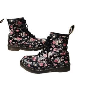 DR MARTENS 1460 Pascal Vintage Floral Leather Women's Boots Black Multi US 9